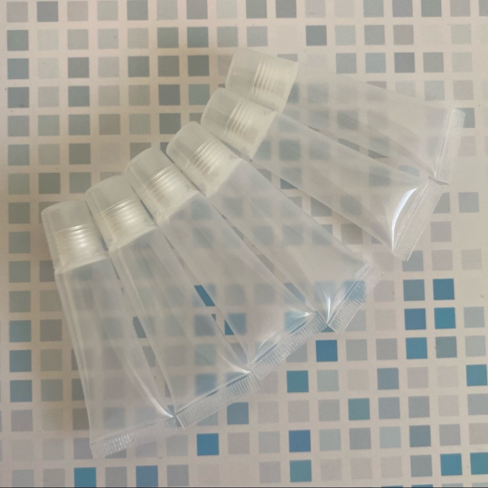 New! White empty lip gloss plastic squeeze tube, 6pcs.